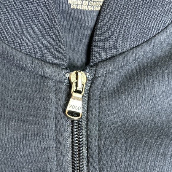 Polo Ralph Lauren Mens L Double-Knit Bomber Jacket Aviator Navy - Picture 9 of 11